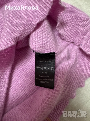 Кашмирен пуловер 100% кашмир, снимка 3 - Блузи с дълъг ръкав и пуловери - 52902180