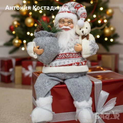 Дядо Коледа с торба и мече, снимка 2 - Декорация за дома - 52587789