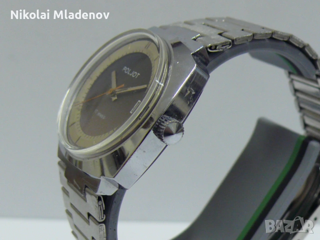 Съветски Полет/POLJOT Мъжки ръчен часовник, работещ! С дата, снимка 2 - Мъжки - 53067026