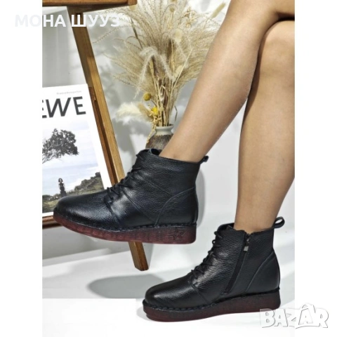 Дамски боти Естествена Кожа код 18062, снимка 3 - Дамски боти - 53424623
