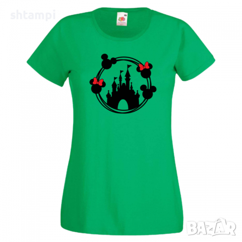 Дамска тениска Disney Castle 1 Mickey Mouse,Minnie Mouse,Мини Маус,Микки Маус.Подарък,Изненада,, снимка 3 - Тениски - 36526132
