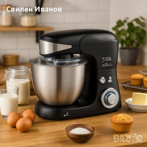 Многофункционален планетарен миксер с иноксова купа 5.5L Royalty Line RL-PKM1600, снимка 7 - Миксери - 51698340