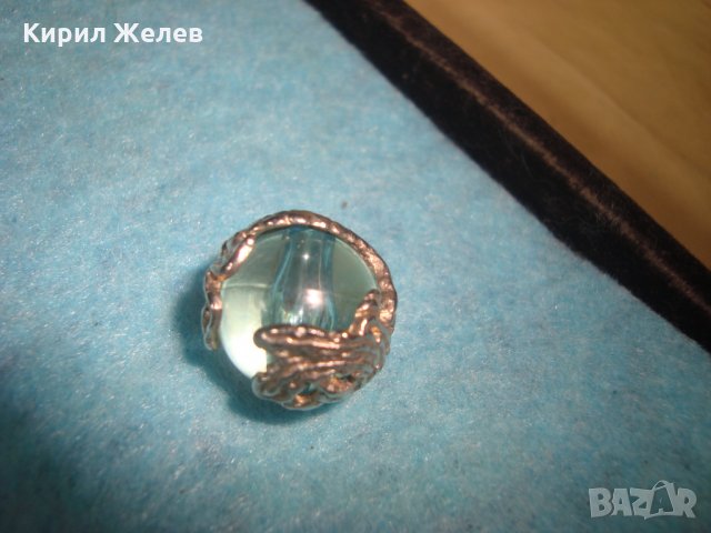 СТАР ПОСРЕБРЕН КРИСТАЛЕН БЕЛ ЕПОК АРТ ПЕНДАНТ МЕДАЛЬОН с ВЕНЕЦИАНСКО СТЪКЛО ТОПЧЕ МУРАНО 20806, снимка 11 - Антикварни и старинни предмети - 35642405