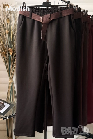 Еластичен панталон с прави крачоли и колан 7064, снимка 3 - Панталони - 52882353