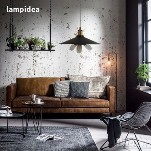 ПЕНДЕЛ С ТРИ ФАСУНГИ И МЕТАЛЕН АБАЖУР, снимка 4 - Лампи за таван - 34856851