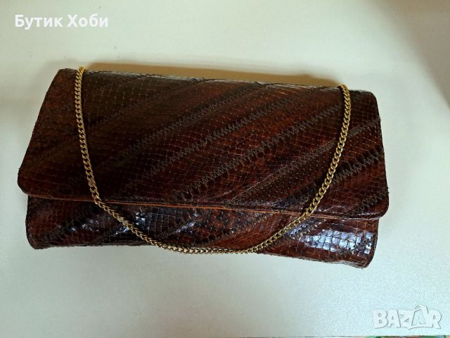 Чанта- клъч от змийска кожа, снимка 3 - Антикварни и старинни предмети - 40335422