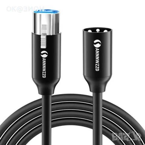 ANNNWZZD XLR кабел 3M, 3-пинов XLR мъжки към женски микрофонни кабели Удължителен кабел 