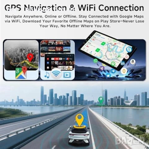 Нова Android 15 мултимедия 1DIN CarPlay Ducato 9" 4+64GB GPS за кола, снимка 5 - Друга електроника - 53155192