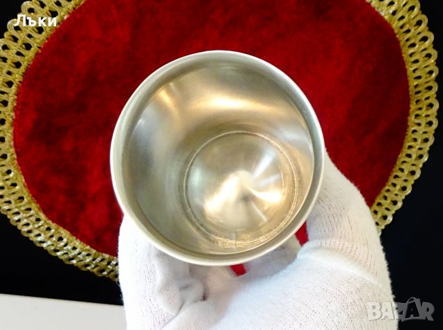 Чаша от калай Юнак вино пие,200 мл. , снимка 3 - Антикварни и старинни предмети - 36597535