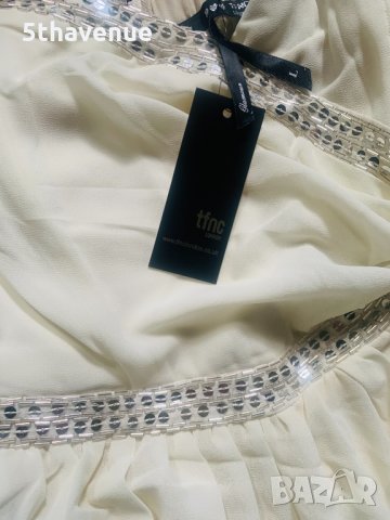 TFNC Нова Елегантна Официална Дълга Рокля с Бюстие и Пайети в цвят Шампанско, снимка 4 - Рокли - 32930264