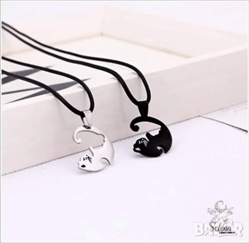 Двойно колие с висулки "Котки", снимка 5 - Колиета, медальони, синджири - 43832736