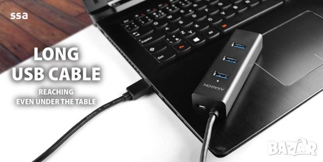 AXAGON 4x USB3.0 Charging Hub 1.2m Cable, Incl. AC Adapter - HUE-S2BP, снимка 2 - Кабели и адаптери - 43356834