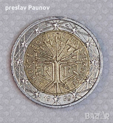 Монета 2 Евро 1999 Франция / 2 Euro coin 1999 France
