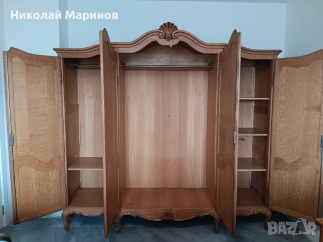 Античен спален комплект от масивен дъб – начало на 20 век, снимка 7 - Спални и легла - 52511889