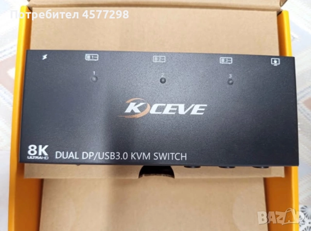 USB 3.0 Displayport KVM превключвател за 3 компютъра и 2 монитора, снимка 3 - Други - 51553304