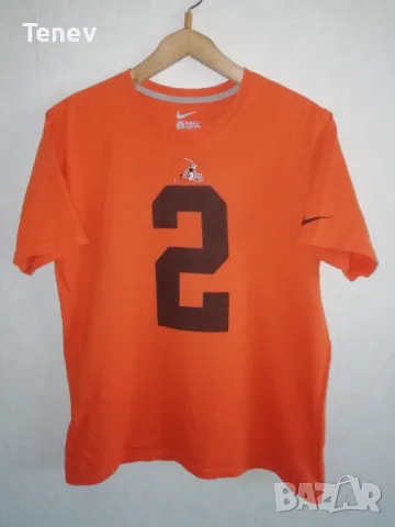 Nike #2 Johnny Manziel NFL Cleveland Browns оригинална памучна тениска размер L , снимка 2 - Тениски - 49044019