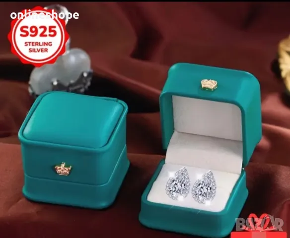 Сребърни обеци S925 с цирконий – елегантен подарък с кутия
