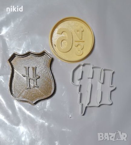 5 вида Хари Потър harry potter Лого пластмасов резец печат форма фондан тесто бисквитки , снимка 2 - Форми - 35495655