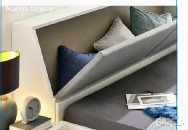 ПРОДАВАМ бяло легло с ракла и чекмеджета, снимка 5 - Спални и легла - 51782303