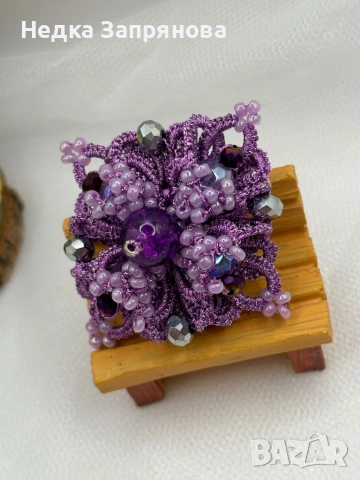 Брошка Ръчно изплетена Уникален акцент за всеки стил Различни цветове по поръчка , снимка 9 - Други - 52713472