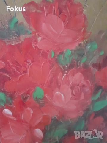 Голяма майсторска картина масло на платно подпис и рамка, снимка 3 - Антикварни и старинни предмети - 51486007