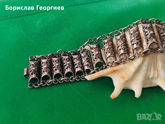 Стара сребърна гривна, снимка 2 - Гривни - 50563210