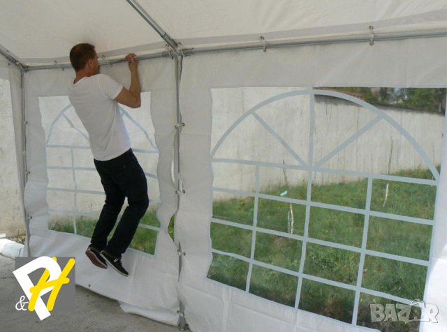 Професионална шатра 6x14м, PVC 500г/м2 - бяла, снимка 10 - Градински мебели, декорация  - 22630208