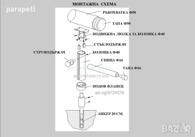 Алуминиеви парапети заготовки-профили и аксесоари, снимка 2 - Монтажи - 47810396