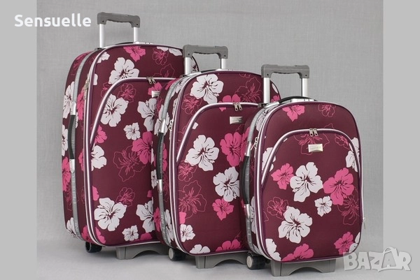 Комплект 3 куфара - Текстил, снимка 2 - Куфари - 52591766