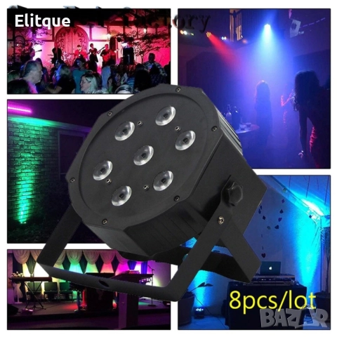 Мини прожектор за сцена и парти с 7 LED светлини TV481, снимка 2 - Други - 52888464