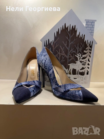 Сини елегантни обувки, снимка 2 - Дамски обувки на ток - 53141038