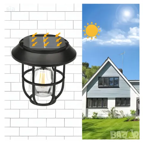 Соларна Лампа за Къмпинг , 12см, снимка 3 - Къмпинг осветление - 36508614