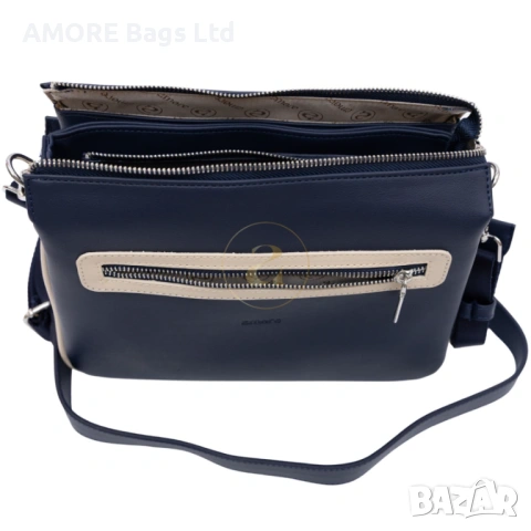 Ежедневна дамска чанта AMORE Ludovica - Navy Blue, снимка 3 - Чанти - 53584269