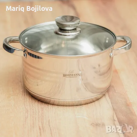 Комплект тенджери, 16/18/20/22/24Тсм. 2.1/2.9/3.9/5.1/3.4л., Неръждаема стомана, снимка 7 - Съдове за готвене - 47884481