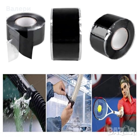 Самозалепваща се силиконова уплътнителна лента черна 25 мм x 3 м, снимка 5 - Други инструменти - 53215422