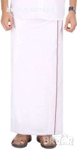 Бяла, памучна Дхоти