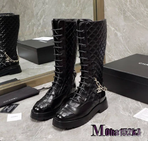 дамски ботуши от ествествена кожа chanel, снимка 5 - Дамски ботуши - 51420411