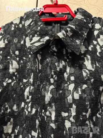 Черно Бяла рокля с дантела - one size , снимка 2 - Рокли - 48688308