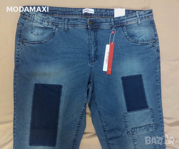 8XL Нови дънки Sheego с „кръпки”  , снимка 2 - Дънки - 37473451