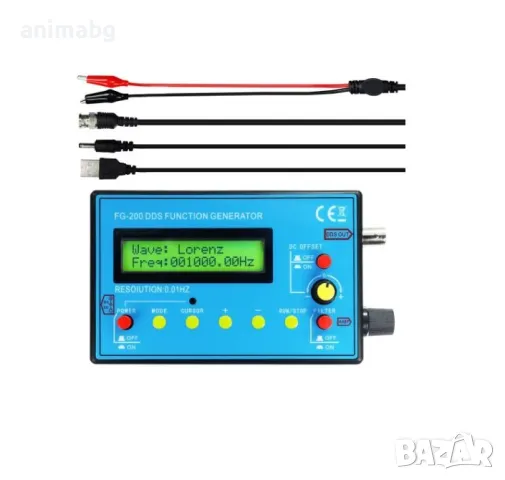 ANIMABG Функционален сигнал генератор 0.01Hz - 500KHz с антена, FG-200, снимка 5 - Друга електроника - 49108529