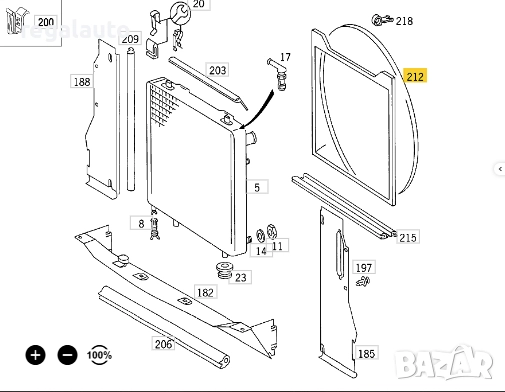 A1245050255,дифузьор перка Mercedes W124