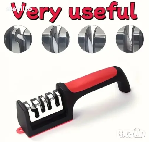 Ръчно точило за ножове и ножици 4 в 1, снимка 3 - Други - 48478943