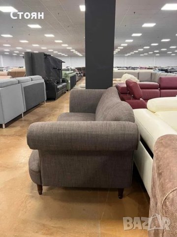 ПРОМОЦИЯ!!! Кафяво - зелен диван от плат тройка, снимка 6 - Дивани и мека мебел - 40781053