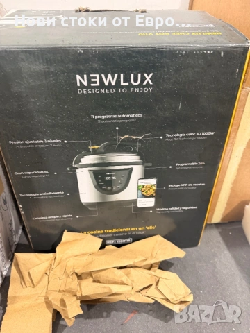 Нов! Мултикукър Newcook, Chef Pot V110, 1000 W, капацитет 6 L, програмируем  Newlux - Електрическа т, снимка 4 - Мултикукъри - 48352018