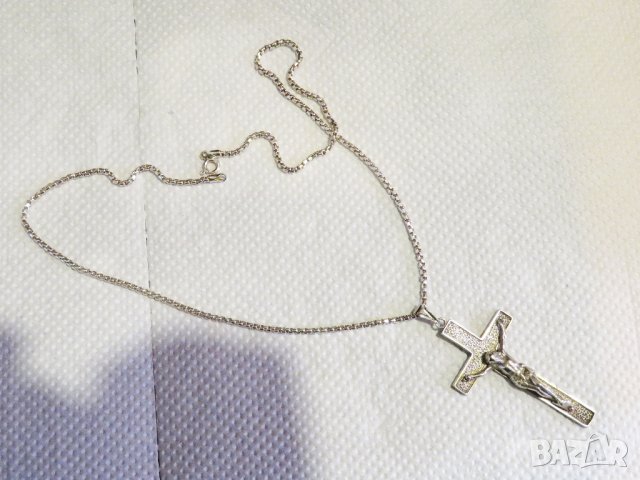 сребърен кръст разпятие православен кръст с Исус - разпятие Христово, снимка 6 - Колиета, медальони, синджири - 31355747