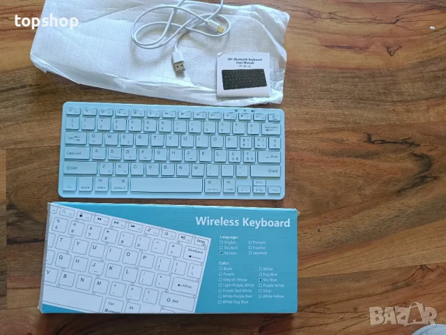НОВА, ТЕСТВАНА безжична клавиатура с блутут, компактна тиха клавиатура за лаптоп, компютър 2.4G..., снимка 2 - Клавиатури и мишки - 50556528
