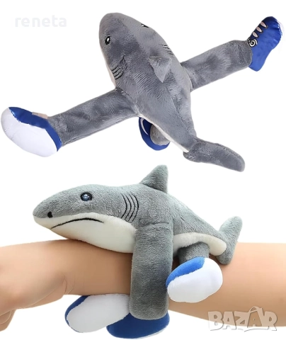 Играчка Тралалеро траляля, Тип гривна, Текстилна, Сива, снимка 2 - Плюшени играчки - 52574781