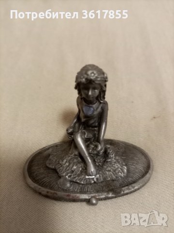 Статуетка старинна посребрена, снимка 1