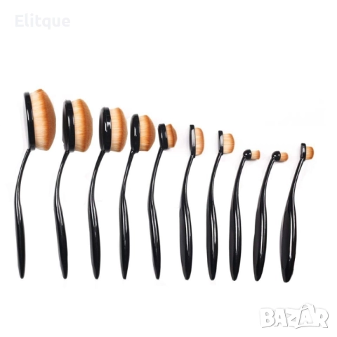 Овални четки за грим 10 броя Шенжен Aishangmei Козметика HZS63, снимка 6 - Други - 52820412