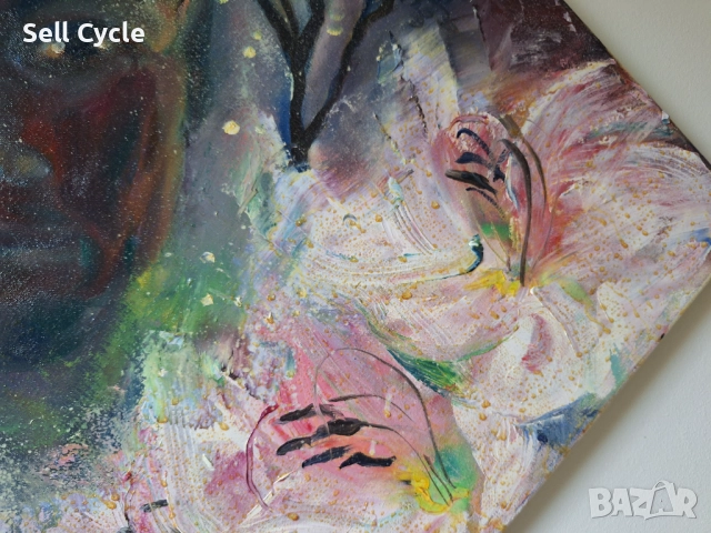 ✅КАРТИНА МАСЛО - PENDO(LOVE) - 60/60 СМ.❗, снимка 4 - Картини - 51529671